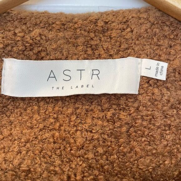 New Astr the Label Camel Wool Boucle Cropped Jacket size L - Picture 6 of 8